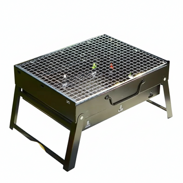 Woodstovestation Portable BBQ Charcoal Grill - Mini Stainless Steel BBQ Tool Kit for Outdoor Cooking & Camping